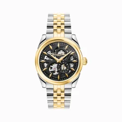 Clearance Automatikuhr mit 41 mm und schwarzem Zifferblatt im Bicolour-Look Herren Uhren|Uhren